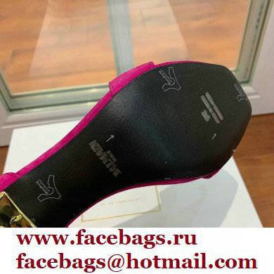 Balmain Heel 9.5cm Rudie Sandals Suede Fuchsia 2022