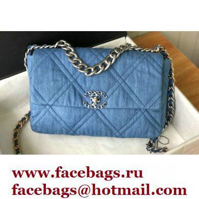 CHANEL 19 Handbag in Denim AS1161 Light Blue 2022 - Click Image to Close