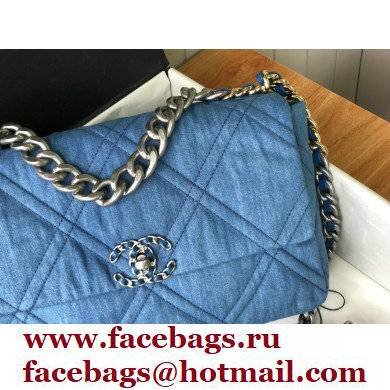 CHANEL 19 Handbag in Denim AS1161 Light Blue 2022