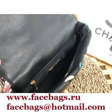 CHANEL 19 Handbag in Lambskin and Printed Fabric AS1160 Black/Multicolor 2022 - Click Image to Close