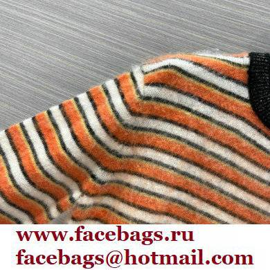 CHANEL orange striped cashmere sweater 2022