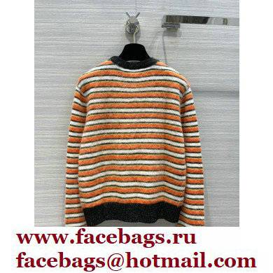 CHANEL orange striped cashmere sweater 2022