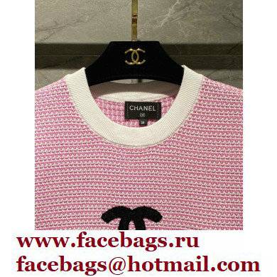 CHANEL pink knitted T-shirt 2022