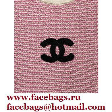 CHANEL pink knitted T-shirt 2022