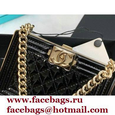 Chanel BOY Minaudiere Bag AP2870 Patent Calfskin Black 2022