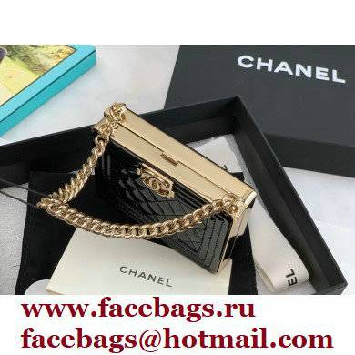 Chanel BOY Minaudiere Bag AP2870 Patent Calfskin Black 2022 - Click Image to Close