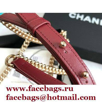 Chanel BOY Minaudiere Bag AP2884 Burgundy 2022