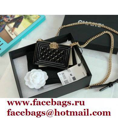 Chanel BOY Minaudiere Bag AP2884 Patent Black 2022 - Click Image to Close