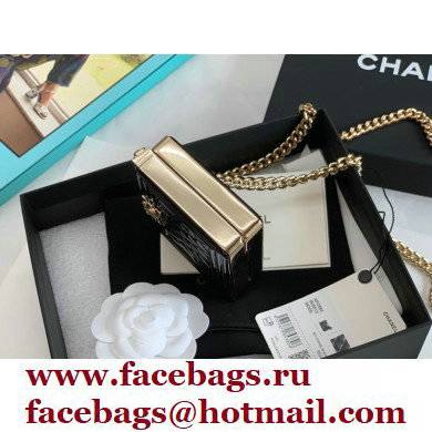 Chanel BOY Minaudiere Bag AP2884 Patent Black 2022 - Click Image to Close