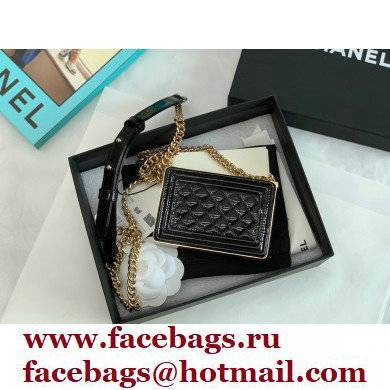 Chanel BOY Minaudiere Bag AP2884 Patent Black 2022