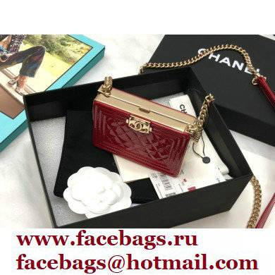 Chanel BOY Minaudiere Bag AP2884 Patent Red 2022 - Click Image to Close