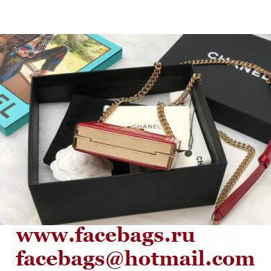Chanel BOY Minaudiere Bag AP2884 Patent Red 2022 - Click Image to Close