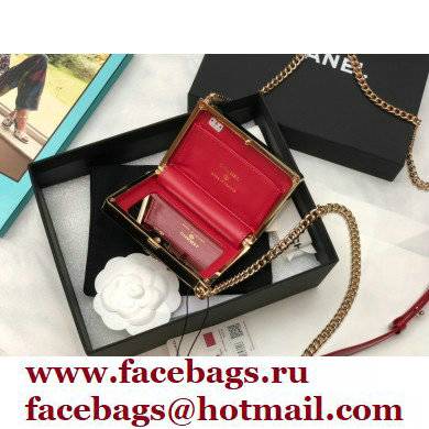 Chanel BOY Minaudiere Bag AP2884 Patent Red 2022
