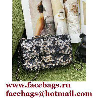 Chanel Black/White Sequins Medium Classic Flap Bag 2022