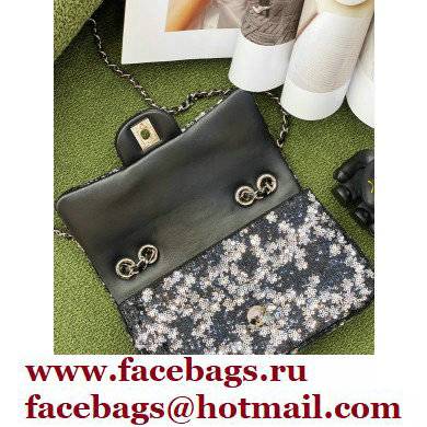 Chanel Black/White Sequins Medium Classic Flap Bag 2022 - Click Image to Close