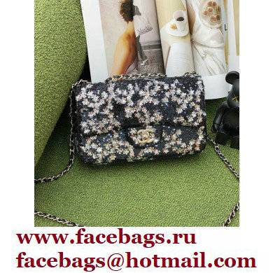 Chanel Black/White Sequins Medium Classic Flap Bag 2022