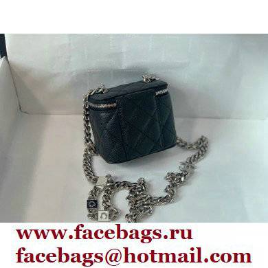Chanel Caviar Leather Enamel Mini Vanity Case with Chain Bag 81193 Black 2022 - Click Image to Close