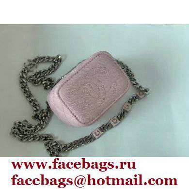 Chanel Caviar Leather Enamel Mini Vanity Case with Chain Bag 81193 Pink 2022