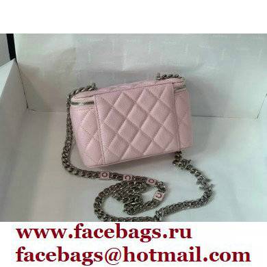 Chanel Caviar Leather Enamel Small Vanity Case with Chain Bag 81194 Pink 2022