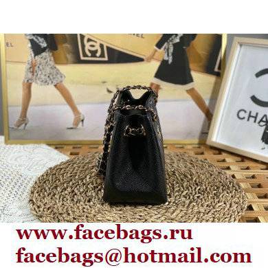 Chanel Caviar Leather Mini Shopping Tote Bag AS3176 Black 2022 - Click Image to Close