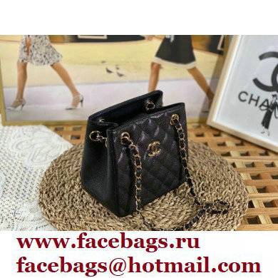 Chanel Caviar Leather Mini Shopping Tote Bag AS3176 Black 2022