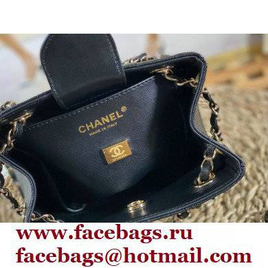 Chanel Caviar Leather Mini Shopping Tote Bag AS3176 Black 2022 - Click Image to Close