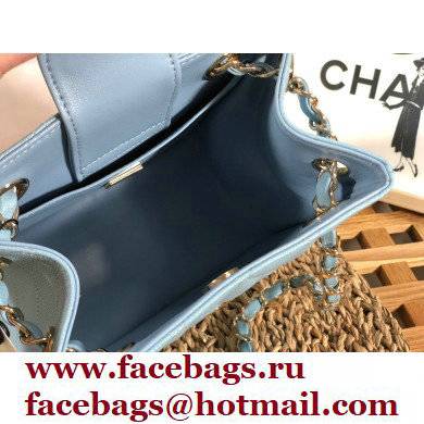 Chanel Caviar Leather Mini Shopping Tote Bag AS3176 Blue 2022 - Click Image to Close