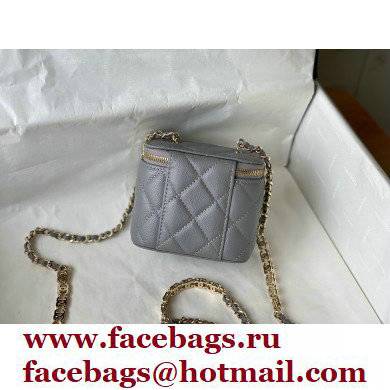 Chanel Caviar Leather Mini Vanity Case with Chain Bag 81186 Gray 2022