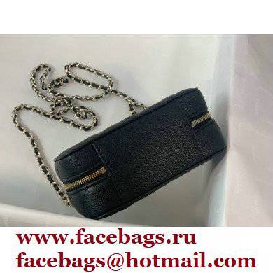 Chanel Caviar Leather Mini Vanity Case with Chain Bag AP2634 Black 2022 - Click Image to Close