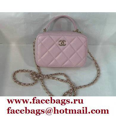Chanel Caviar Leather Mini Vanity Case with Chain Bag AP2634 Pink 2022