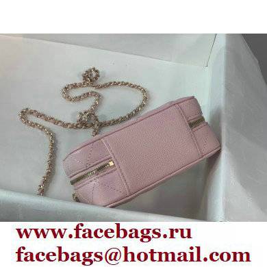Chanel Caviar Leather Mini Vanity Case with Chain Bag AP2634 Pink 2022 - Click Image to Close