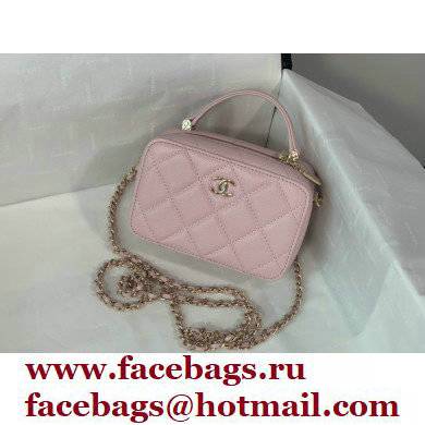 Chanel Caviar Leather Mini Vanity Case with Chain Bag AP2634 Pink 2022 - Click Image to Close