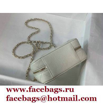 Chanel Caviar Leather Mini Vanity Case with Chain Bag AP2634 White 2022 - Click Image to Close