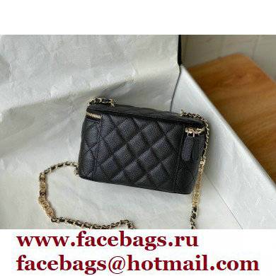 Chanel Caviar Leather Small Vanity Case with Chain Bag 81187 Black 2022 - Click Image to Close