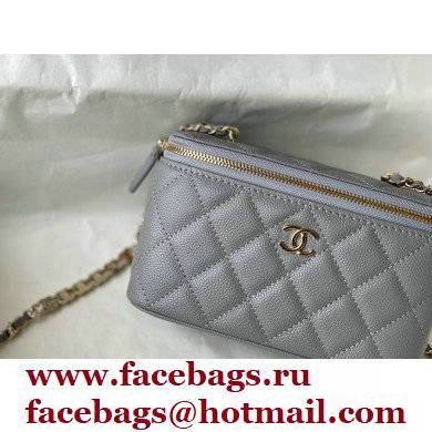 Chanel Caviar Leather Small Vanity Case with Chain Bag 81187 Gray 2022