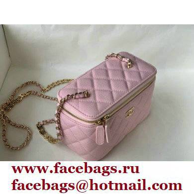 Chanel Caviar Leather Small Vanity Case with Chain Bag 81187 Pink 2022