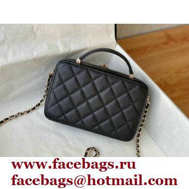Chanel Caviar Leather Small Vanity Case with Chain Bag AS3168 Black 2022 - Click Image to Close