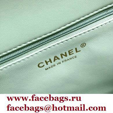 Chanel Chevron Trendy CC Small Flap Top Handle Bag A92236 green with gold hardware - Click Image to Close