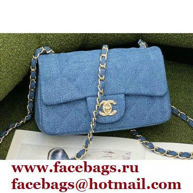 Chanel Denim Blue Small Classic Flap Bag 2022 - Click Image to Close