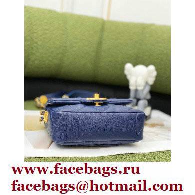 Chanel Grained Calfskin Mini Flap Bag AS3368 Blue 2022
