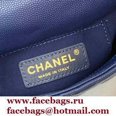 Chanel Grained Calfskin Mini Flap Bag AS3368 Blue 2022