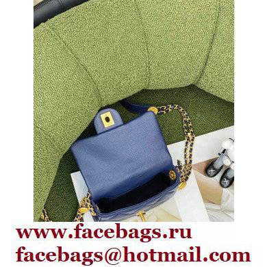 Chanel Grained Calfskin Mini Flap Bag AS3368 Blue 2022 - Click Image to Close