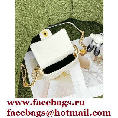 Chanel Grained Calfskin Mini Flap Bag AS3368 White 2022 - Click Image to Close