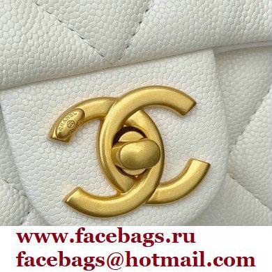 Chanel Grained Calfskin Mini Flap Bag AS3368 White 2022