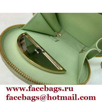 Chanel Grained Calfskin Round Vanity Handle with Chain Bag Green 2022 - Click Image to Close
