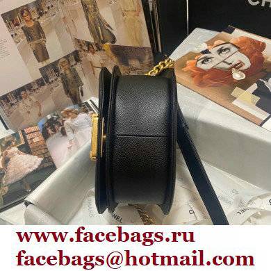 Chanel Grained Calfskin Small BOY Messenger Bag AS3350 Black 2022 - Click Image to Close