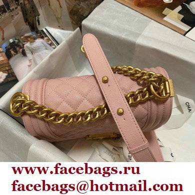 Chanel Grained Calfskin Small BOY Messenger Bag AS3350 Pink 2022 - Click Image to Close