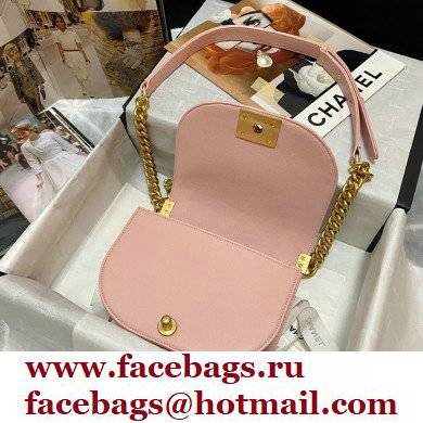 Chanel Grained Calfskin Small BOY Messenger Bag AS3350 Pink 2022