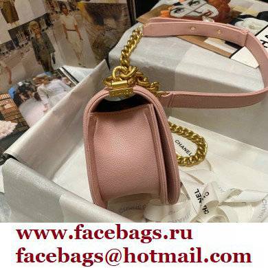 Chanel Grained Calfskin Small BOY Messenger Bag AS3350 Pink 2022