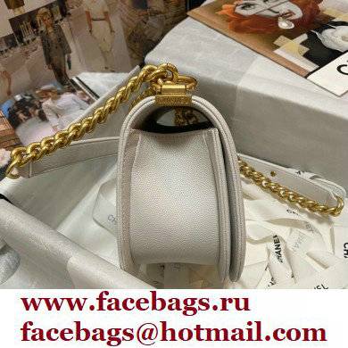 Chanel Grained Calfskin Small BOY Messenger Bag AS3350 White 2022